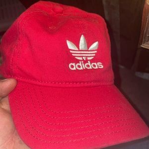Red adidas ball cap